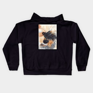 Yorkie Dog Watercolor Painting Kids Hoodie